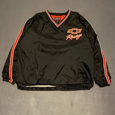 复古黑色和红色男式 Steve&Barry’s 雪佛兰赛车风衣 — 第 1/4 张图片