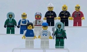 LEGO Town Minifigure Lot (9) Vintage City Classic Fire Race Octan Crew - Picture 1 of 9