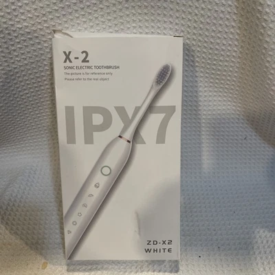 NUEVO ZD X-2 IPX7 Cepillo de dientes eléctrico sónico negro blanco con 8 cabezales de repuesto Foto 1 de 4