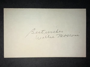 BILLARD: Willie Mosconi, signierte 3x5 Karte, gestorben 1993 - Bild 1 von 1