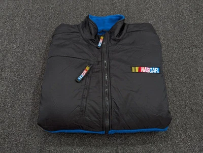 Jaqueta de Lã Essex Vintage Masculina Azul e Preta Nascar Tamanho Grande - Imagem 1 de 4