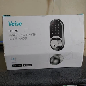 Veise RZ07C 7-in-1 Smart Lock with Door Knob -Black - Brand New - Picture 1 of 2