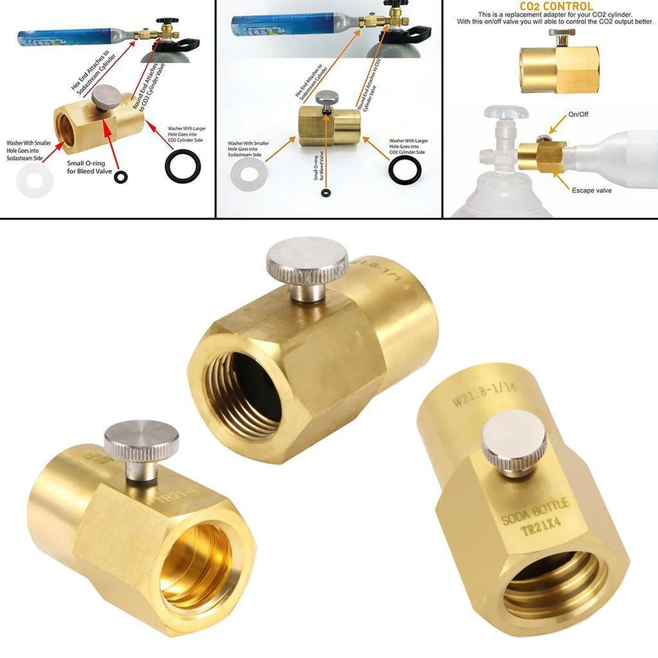 CO2 Refill Adapter TR21-4 to CGA320/W21.8 Soda Maker Replacement Accessories - Bild 1 von 1