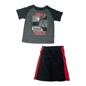 Tuff Guys Boys Black & Grey 2pc Short Set Size 4 5 6 7 - Picture 1 of 1