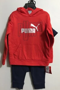 NWT Puma 3 pc  set- Hoodie, pants,t shirt Red/Navy Blue athletic play Boys Sz  4 - Picture 1 of 4