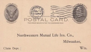 OBJECTSYOULOVE USA 1907 Grand Rapids Milwaukee WI Postcard Overlap Fancy Cancel - Picture 1 of 2