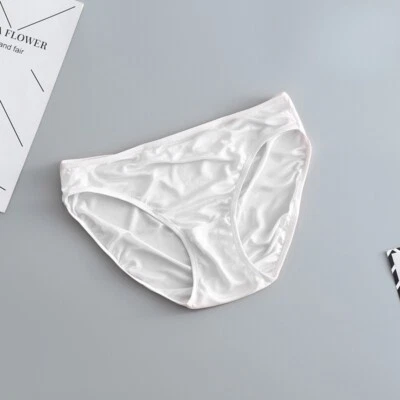 Women Silk Panties Briefs Lingerie Knickers Underwear Solid Comfy Soft - Image 1 of 4