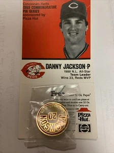Danny Jackson 1989 CINCINNATI REDS PIZZA HUT COMMEMORATIVE BASEBALL PIN - Picture 1 of 4