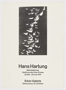 HANS HARTUNG German Artist 1974 Original Vintage Woodcut Poster - Picture 1 of 1