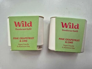 2 x Wild Natural Refillable Deodorant Refill's, Pink Grapefruit and Lime - Picture 1 of 1