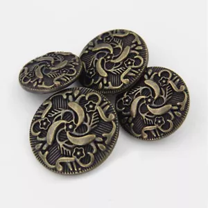 12 piezas Nuevo Vintage Redondo Relieve Metal Abrigo Traje Tallar Vástago Botones 18 21 25 mm - Imagen 1 de 3