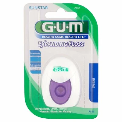 GUM® EXPANDING Floss, Flausch-Zahnseide 30m gewachst PZN 1164028