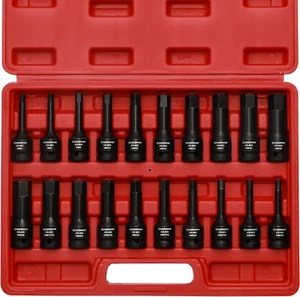 1 2 Drive Master Impact Hex Bit Set 20 Piece Hex Driver Socket Set Allen Bit - Picture 1 of 12