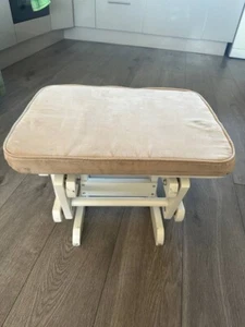 Upholstered Rocking Glider Ottoman Footstool Baby Nursery White Storkcraft - Picture 1 of 10