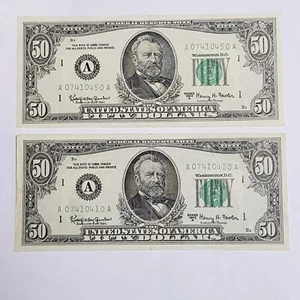 2 Banknoten 50 Dollar USA 1963 - Bild 1 von 2