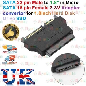 1.8 Inch 16PIN Micro SATA HDD SSD 3.3V to 2.5 Inch 22PIN SATA 5V Adapter Card A - Picture 1 of 10