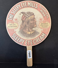 Sleepy Eye Flour & Barrett Merc Co Skidmore MO Advertising Hand Fan NOS Vintage