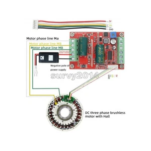 6V-60V 400W BLDC 3 Phasen DC Brushless Motorsteuerung PWM Hall Motorsteuerung - Bild 1 von 2