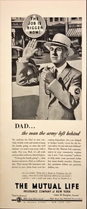 1942 Mutual Life Insurance New York Dad Civil Defense Armband Vintage Print Ad - Picture 1 of 6