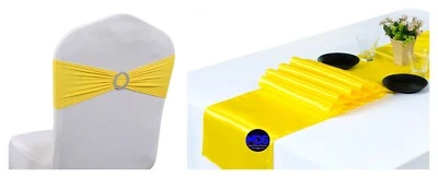 Спандекс стулья пояса + атласный стол бегуны свадьбы Bday вечеринки декор (комбинированное предложение) - Изображение 1 из 4