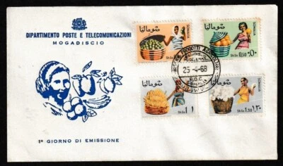 Somália 1968 #327-330 conjunto de 3 mulheres trabalhadoras no FDC - Imagem 1 de 2
