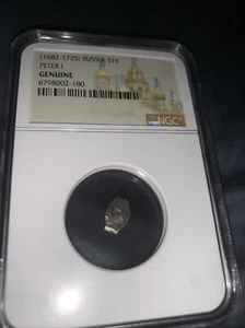1682-1725 Russia S1K - Peter I - The Great - NGC GENUINE - Silver Kopek - Picture 1 of 2