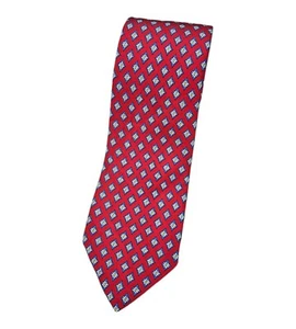 PETRONIUS Men's 100% Silk Tie LUXURY Tie Red Geometric Floral W:3.6" EUC - Picture 1 of 4