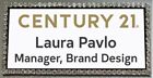 CENTURY 21 REALTY BLING CRYSTAL EDGED PERSONALIZED NAME BADGE PIN FASTENER