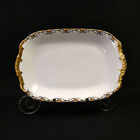 Limoges Vignaud Serving Platter 12"X 8" The Meuse Red Yellow Blue Gold 1911-1920