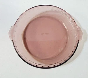 Pyrex #229 Crimp Edge  Cranberry Glass Deep Pie Dish 9" x 2" USA  - Picture 1 of 4