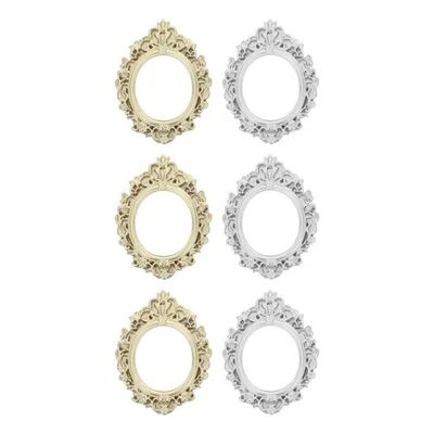 6Pcs Vintage Picture Frames Jewelry Photo Props Frame Mini Photo Decors - Image 1 of 4