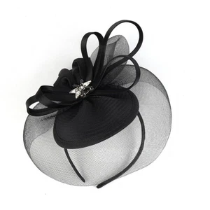 Adjustable Rhinestones Mesh Fascinator Wedding Party Top Hat Wedding Party - Picture 1 of 7