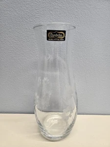 Vintage Vase Turkish Daisy's Pasabahce Hand Blown Etched Glass 7" - Picture 1 of 8