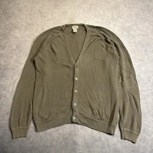Vintage LL Bean Cardigan Mens Medium Button Sweater Outdoor Made In Hong Kong - Picture 1 of 5