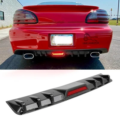 Alerón difusor de parachoques trasero de carbono con luces de freno LED para Pontiac Grand Prix Foto 1 de 4
