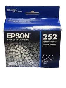 NUEVO EPSON 252 CAPACIDAD ESTÁNDAR 2 CARTUCHOS DE TINTA NEGRA T252120-D2 CADUCIDAD 11/25 - Imagen 1 de 3
