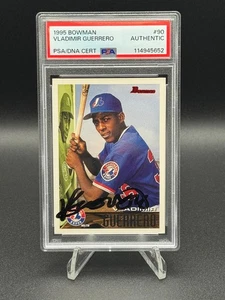 Vladimir Guerrero Sr. 1995 Bowman #90 Rookie RC Signed 🔥PSA Authentic Autograph - Picture 1 of 5
