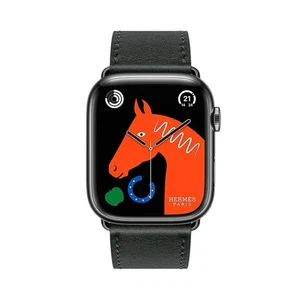 Apple Watch Hermes série 9 41 mm noir sidéral boîtier en acier inoxydable GPS LTE neuf avec étiquette - Photo 1 sur 11