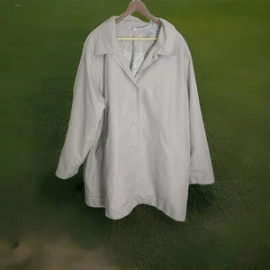 Chaqueta cortavientos vintage Blair para mujer talla grande 3XL beige bolsillos a presión  - Imagen 1 de 11