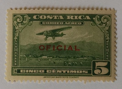 Costa Rica Official Airmail Stamp, 1934, sc#CO1, Mint, VLH, OG - Image 1 of 2