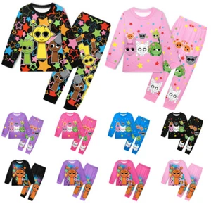 Kids Girls Boys Sprunki Pyjamas Long Sleeve Outfits Comfy Nightwear Pjs Sets UK - Picture 1 of 36