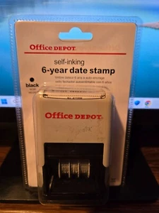 Office Depot Self-Inking Black 6-Year Date Stamp NEW, Sealed - Picture 1 of 5