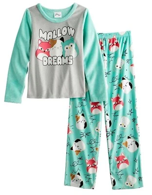 Conjunto de pijama Squishmallows camiseta pantalón dormir niña 6 8 10 12 Fifi Fox Cam gato búho Foto 1 de 4