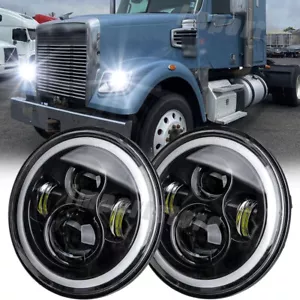 7" Inch LED Headlights+turn signal light For Freightliner Coronado 2001-2016 - Picture 1 of 12