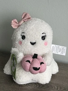 GHOST PARTY Plush Ghost Girl Weighted 9 in x 8 in Pink Halloween Decor NEW! - Picture 1 of 12