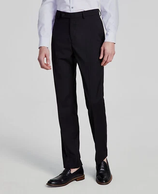 Calvin Klein Men's Black Solid Slim-Fit Performance Dress Pants Size 38W 30L - Image 1 of 3