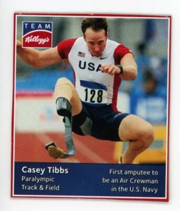 2012 Kellogg's CASEY TIBBS Rare USA NAVY PARALYMPIC TRACK & FIELD CARD Kelloggs - Picture 1 of 1