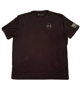 Camiseta Under Armour Para Hombres Grande Heat Gear Calce Suelto Elastizada Negra Freedom L EE. UU. - Imagen 1 de 10