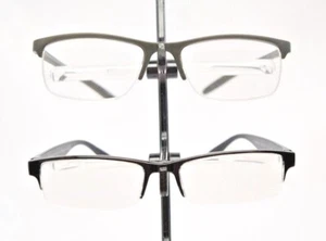Foster Grant 2pk Reading Glasses PAOLO GRY + PETE BLK 52/17-138 Assted Diopters