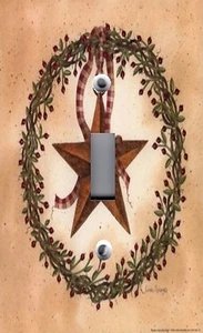 Light Switch Plate & Outlet Covers AMERICANA BARN ROUND WREATH - Picture 1 of 26